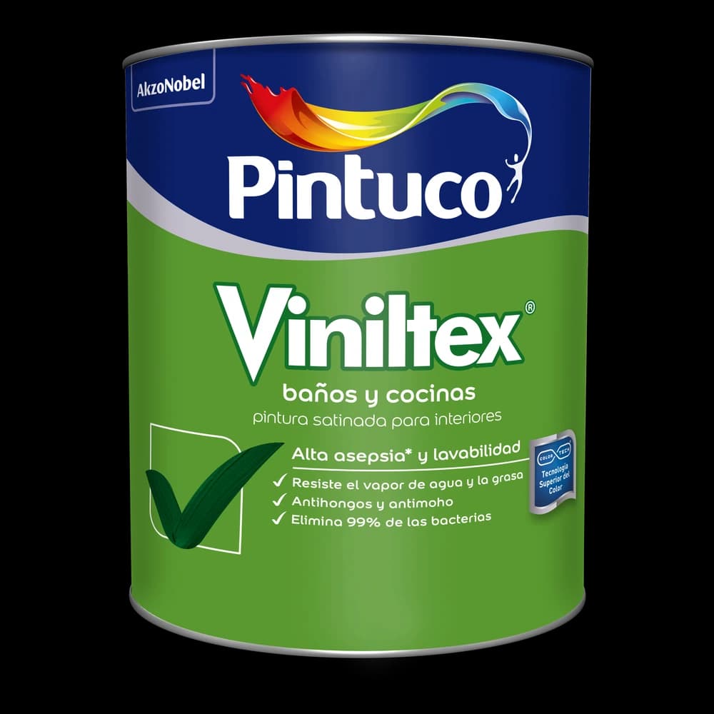 Pintura Viniltex Baños y cocinas Satinado blanco 2001