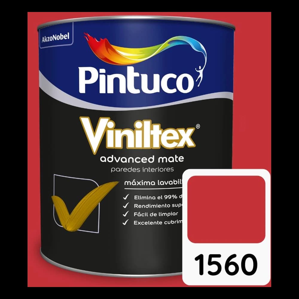 Pintura Viniltex Advanced Rojo vivo 1560