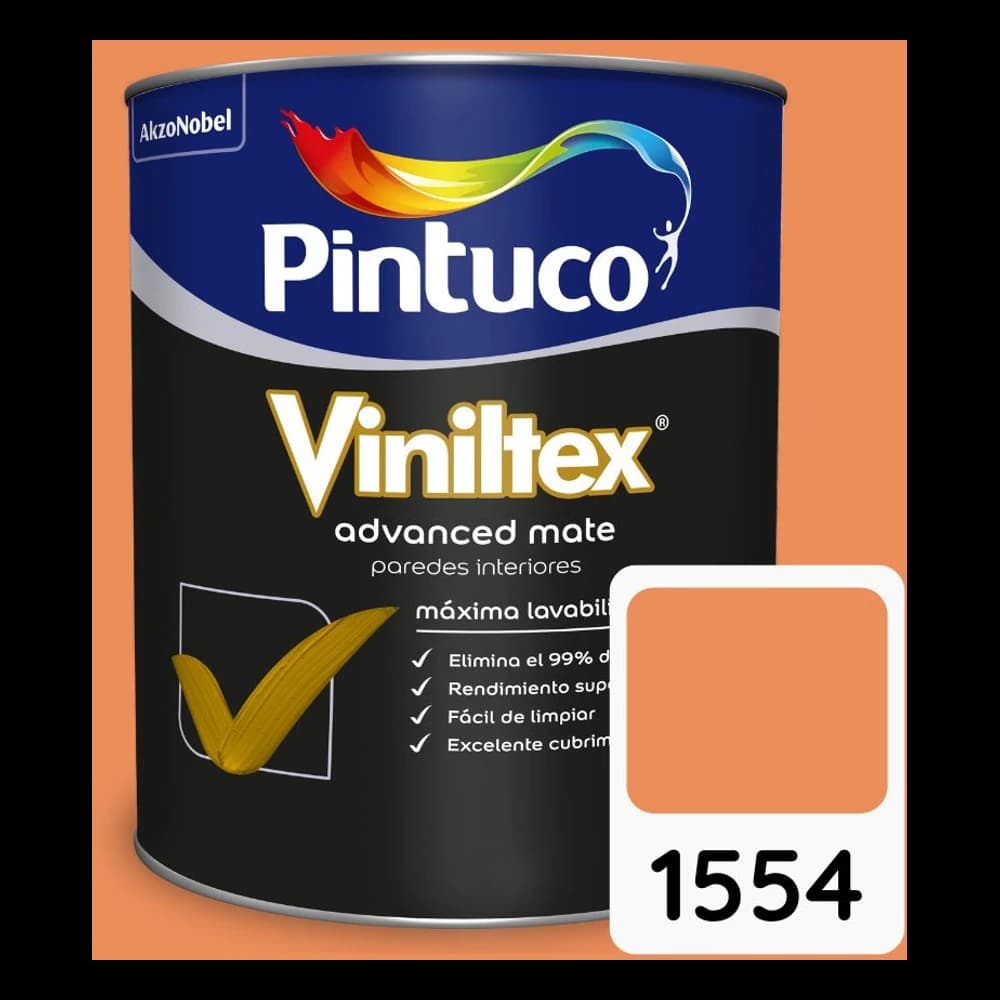 Pintura Viniltex Advanced Mandarina Tropical 1554