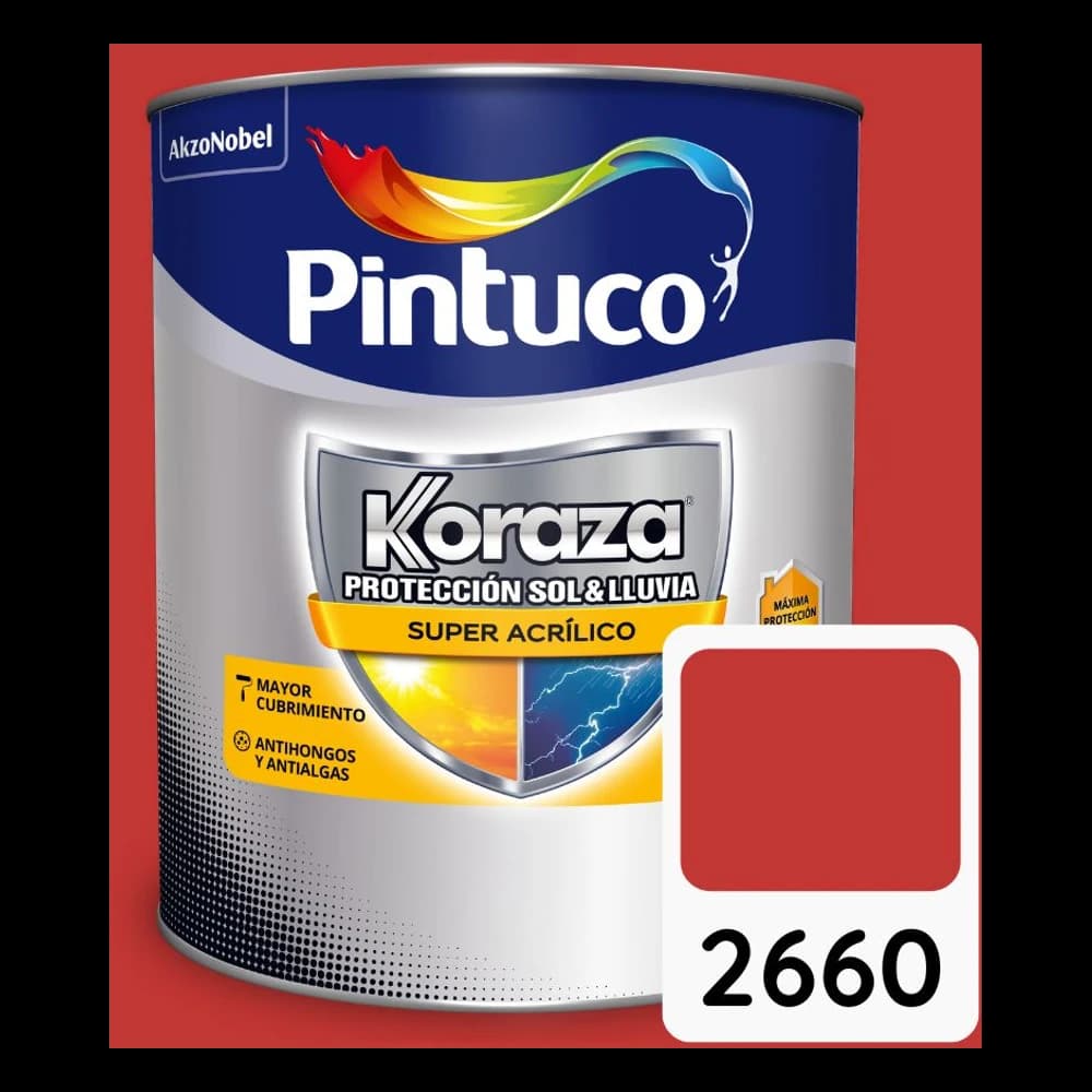 Pintura Koraza Rojo 2660 Súper acrílica