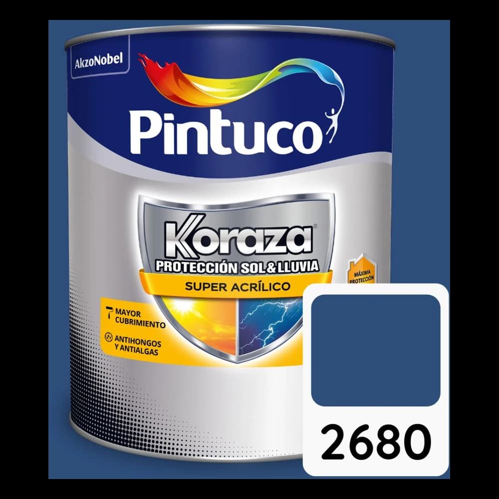 Pintura Koraza Azul nocturno 2680 Súper acrílica Galón 3.79 L