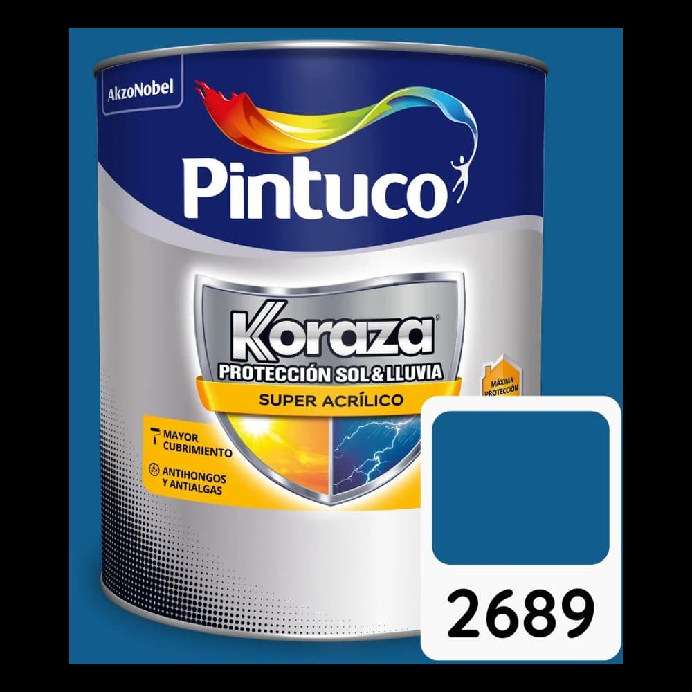 Pintura Koraza Mar profundo 2689 Súper acrílica Galón 3.79 L